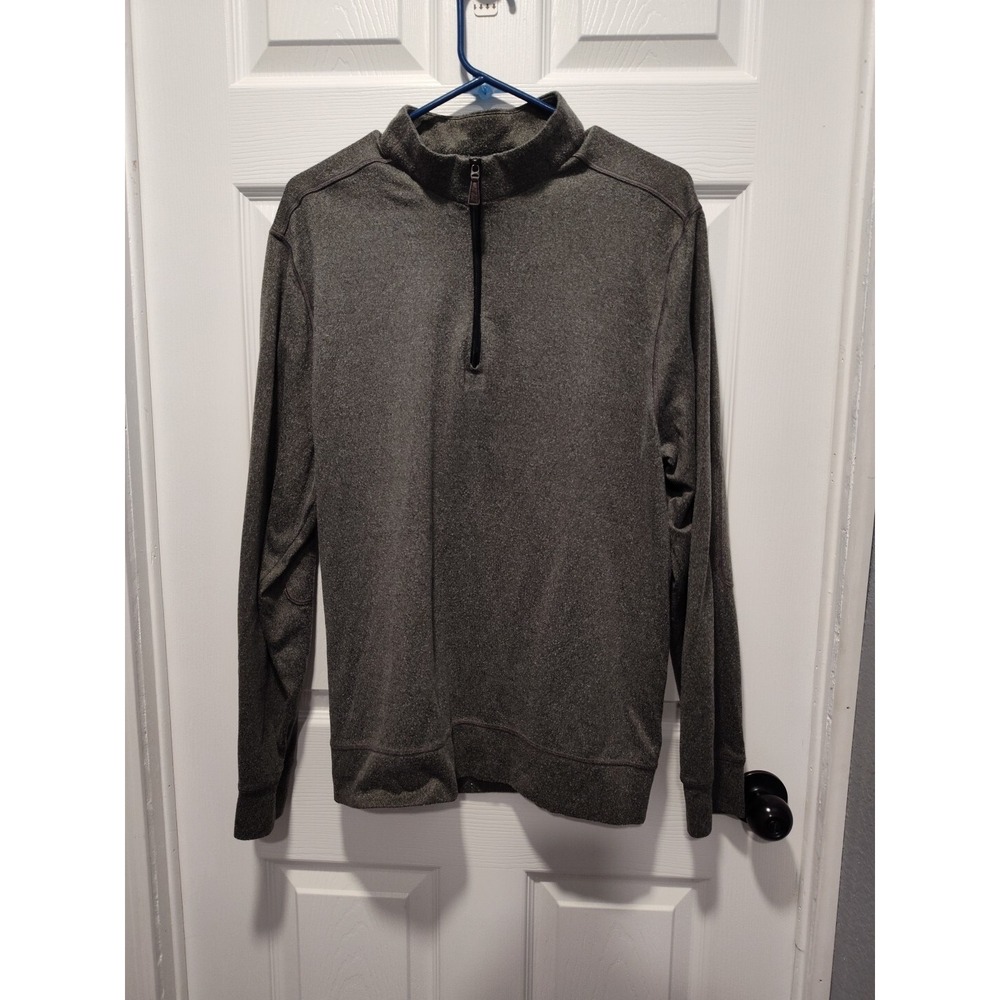 GREG NORMAN Men's 1/4 Quarter Zip Pullover‎ Performance Sweater MEDIUM Grey GRAY